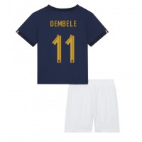 Otroški Nogometni dresi Francija Ousmane Dembele #11 Domači SP 2022 Kratek Rokav (+ Kratke hlače)